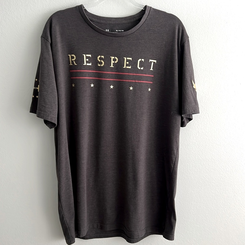 Under Armour Respect Gold Metallic Print Tee The Rock